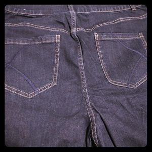 Dark wash straight leg stretch jeans